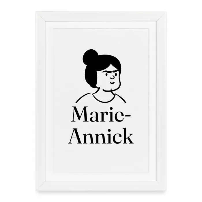 Affiche encadrée personnalisée au prénom Marie-Annick