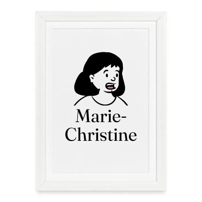Affiche encadrée personnalisée au prénom Marie-Christine