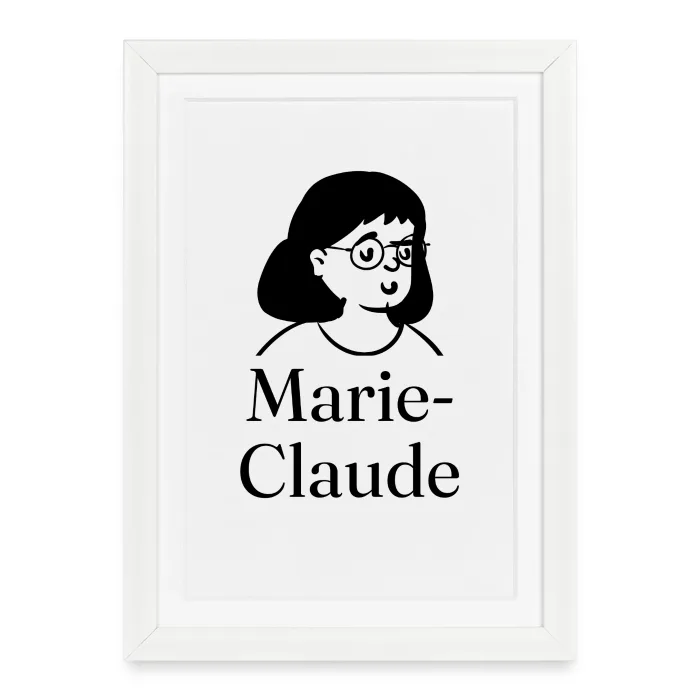 Affiche encadrée personnalisée au prénom Marie-Claude