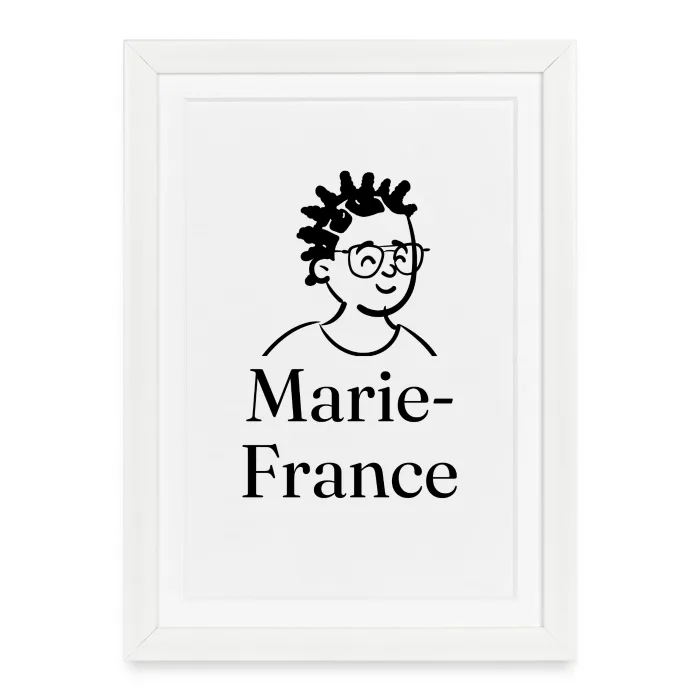 Affiche encadrée personnalisée au prénom Marie-France