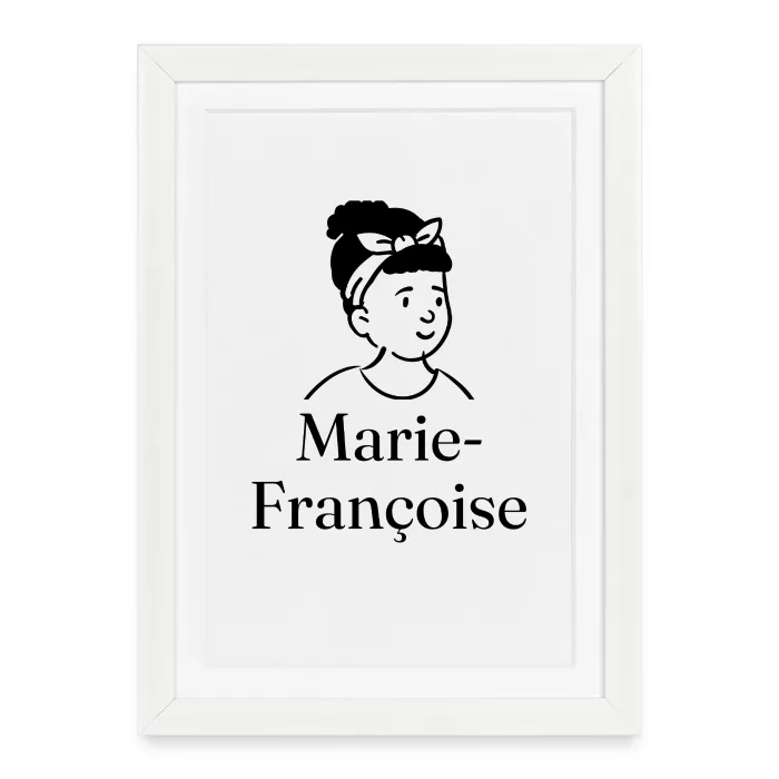 Affiche encadrée personnalisée au prénom Marie-Françoise