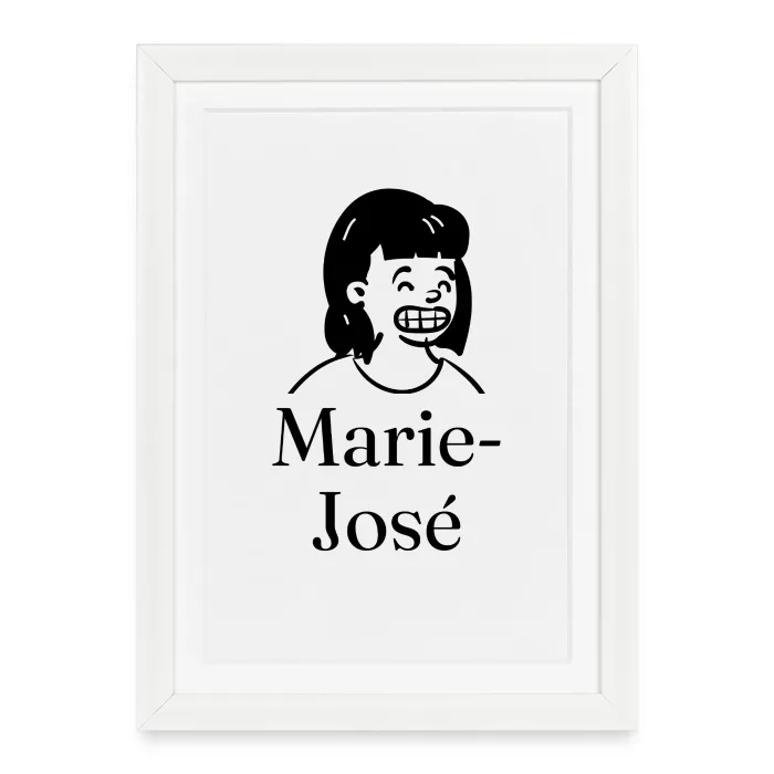 Affiche encadrée personnalisée au prénom Marie-José