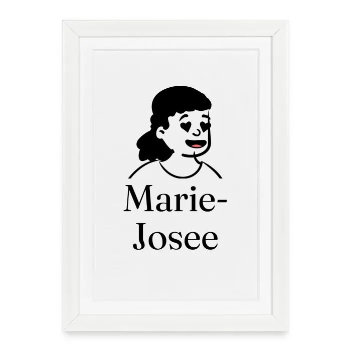 Affiche encadrée personnalisée au prénom Marie-Josee