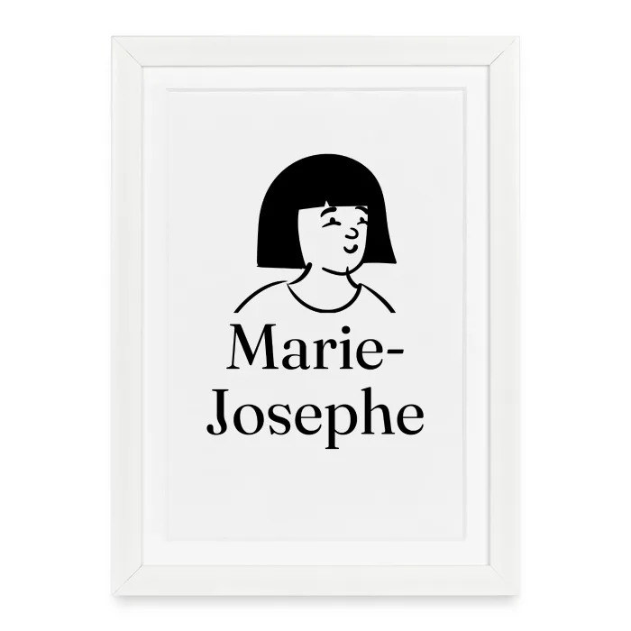 Affiche encadrée personnalisée au prénom Marie-Josephe