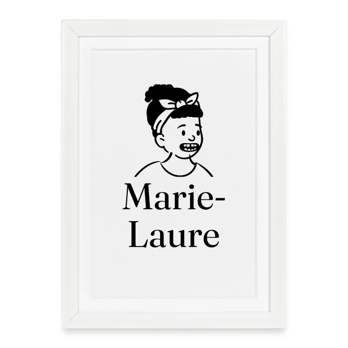 Affiche encadrée personnalisée au prénom Marie-Laure