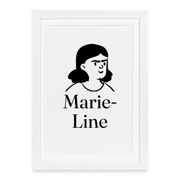 Affiche encadrée personnalisée au prénom Marie-Line