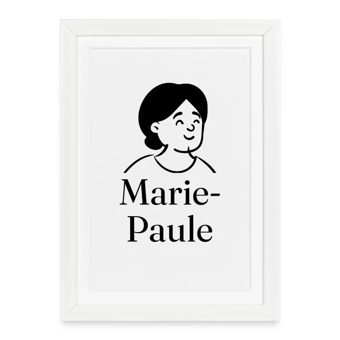 Affiche encadrée personnalisée au prénom Marie-Paule