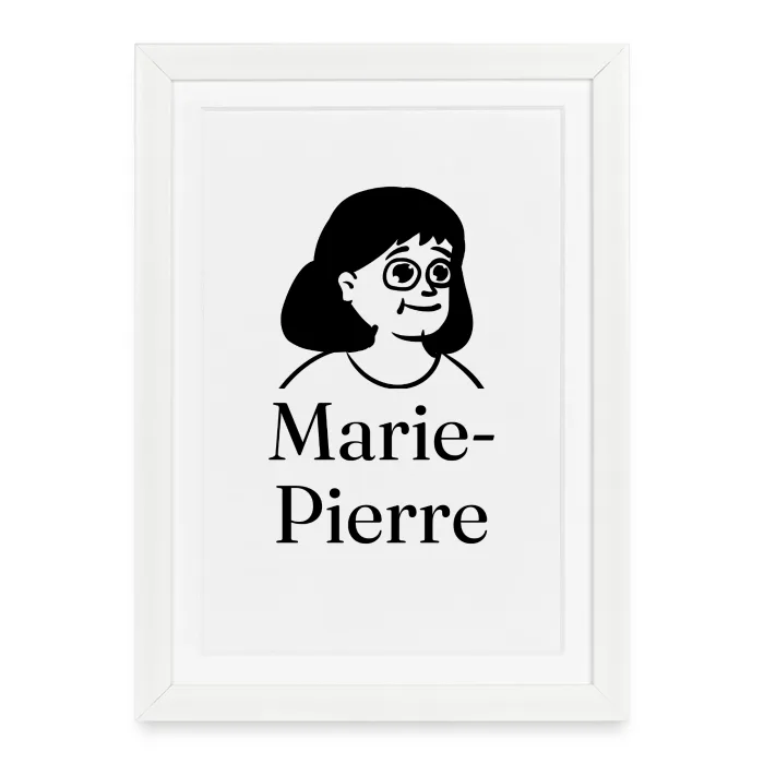 Affiche encadrée personnalisée au prénom Marie-Pierre