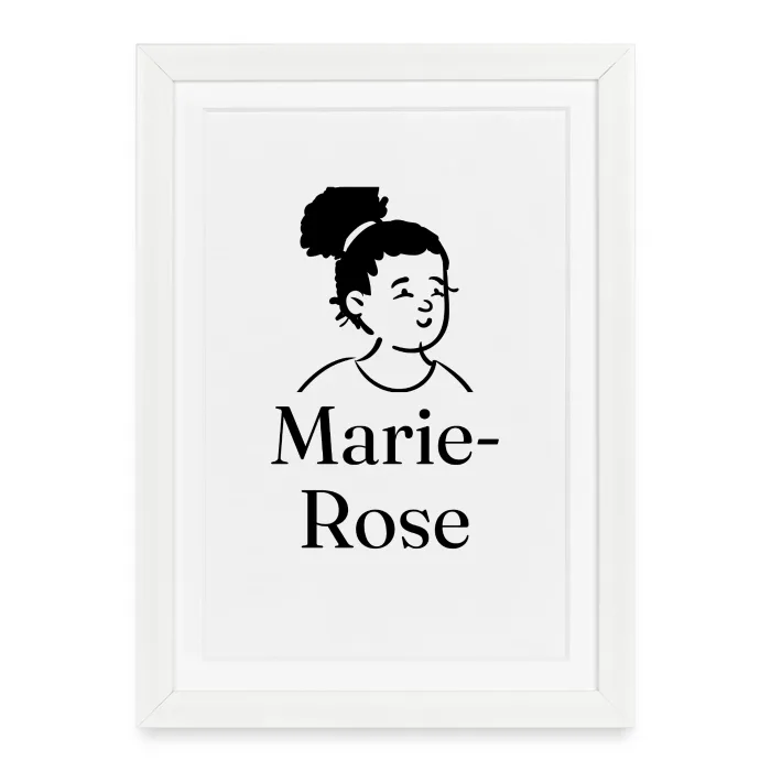 Affiche encadrée personnalisée au prénom Marie-Rose