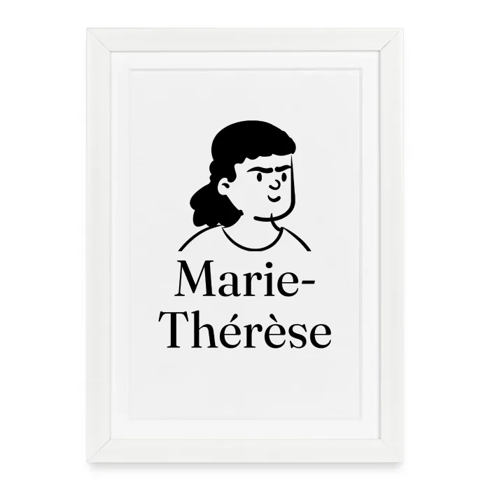 Affiche encadrée personnalisée au prénom Marie-Thérèse