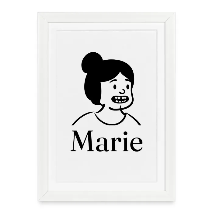 Affiche encadrée personnalisée au prénom Marie