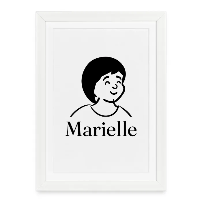 Affiche encadrée personnalisée au prénom Marielle