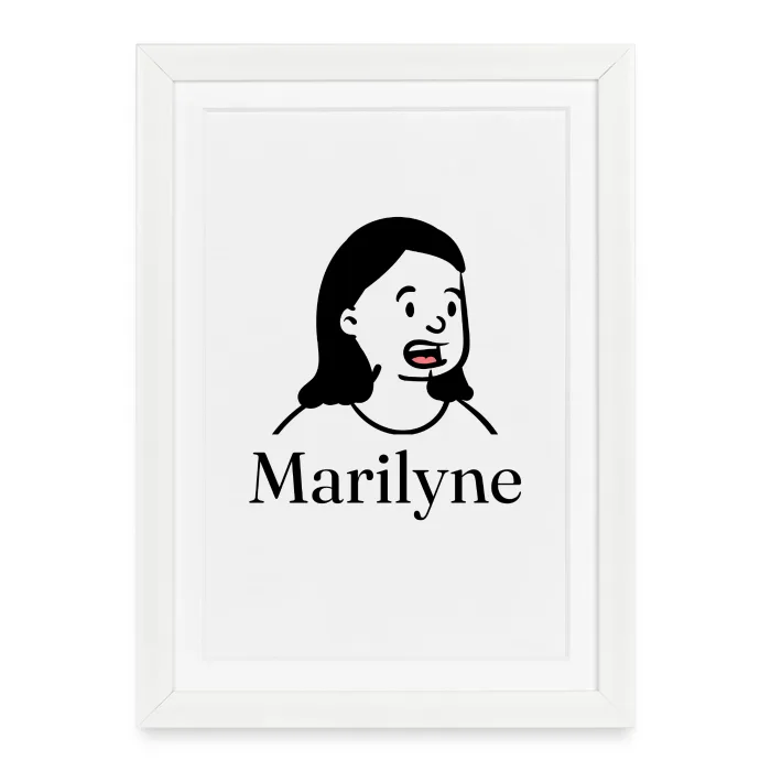 Affiche encadrée personnalisée au prénom Marilyne