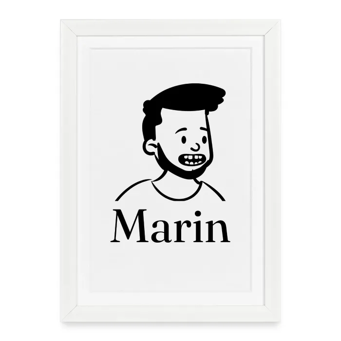 Affiche encadrée personnalisée au prénom Marin