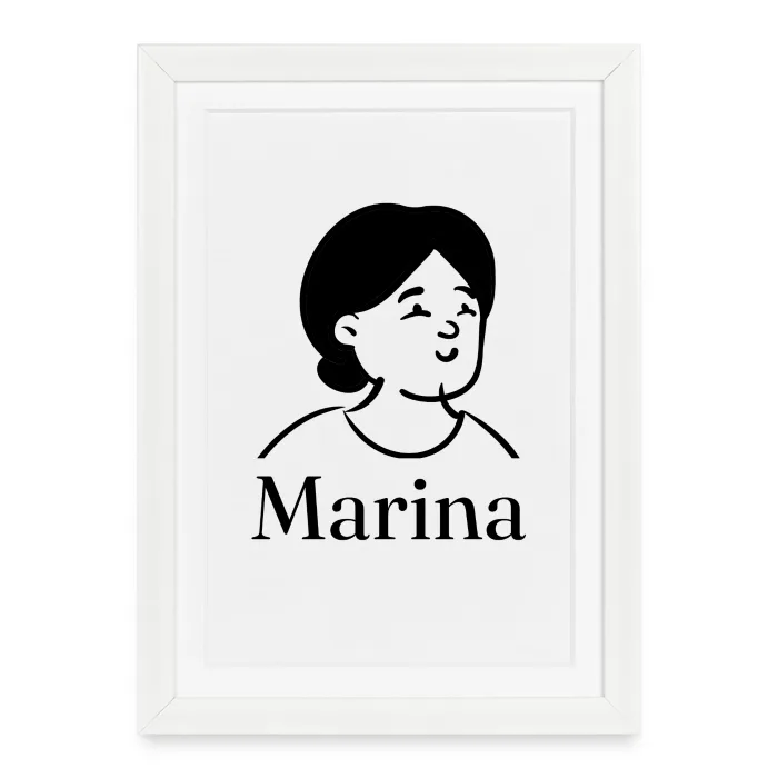 Affiche encadrée personnalisée au prénom Marina