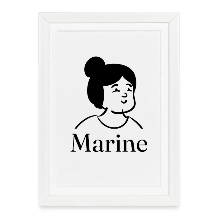 Affiche encadrée personnalisée au prénom Marine