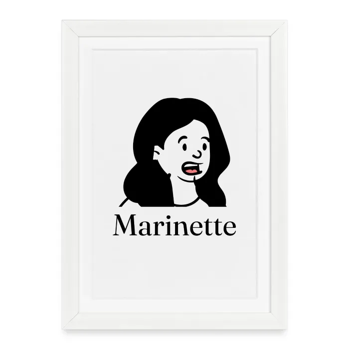 Affiche encadrée personnalisée au prénom Marinette