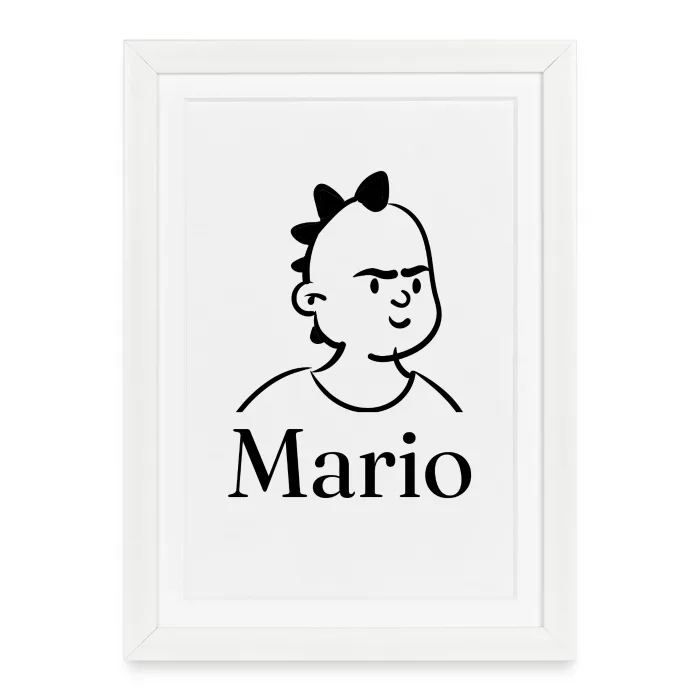 Affiche encadrée personnalisée au prénom Mario