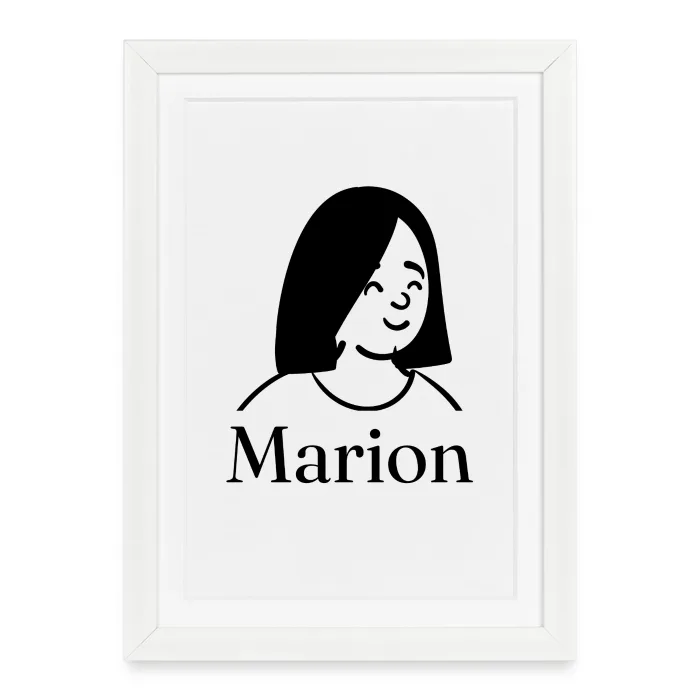 Affiche encadrée personnalisée au prénom Marion