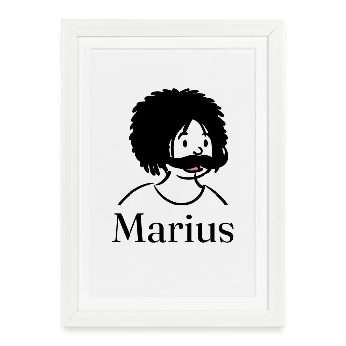 Affiche encadrée personnalisée au prénom Marius