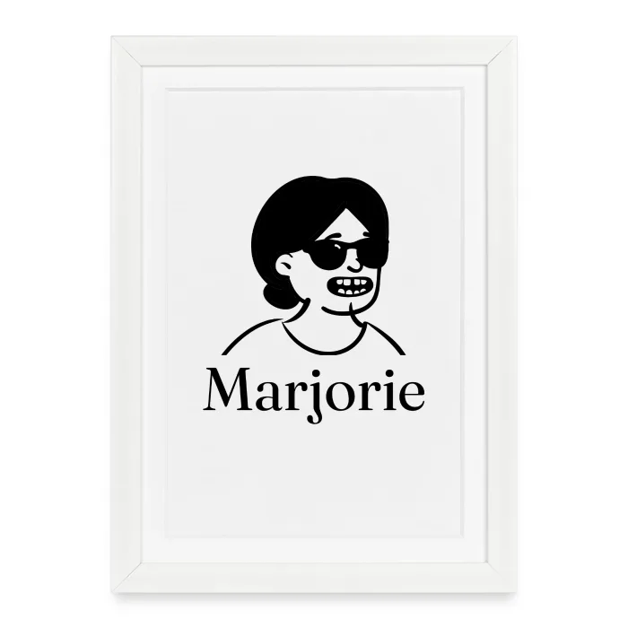 Affiche encadrée personnalisée au prénom Marjorie