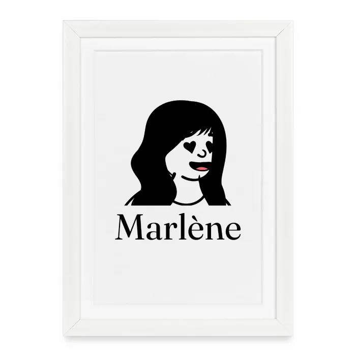 Affiche encadrée personnalisée au prénom Marlène