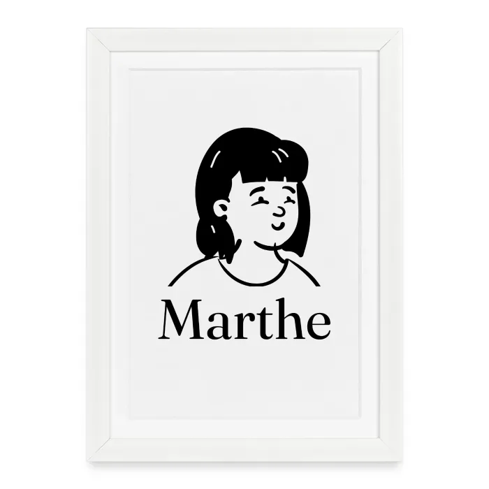 Affiche encadrée personnalisée au prénom Marthe