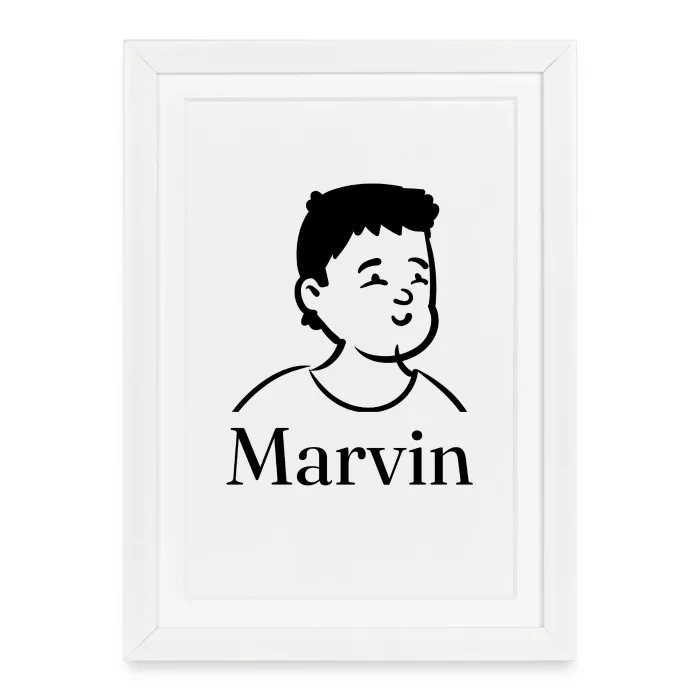 Affiche encadrée personnalisée au prénom Marvin