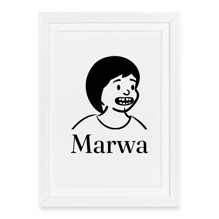 Affiche encadrée personnalisée au prénom Marwa