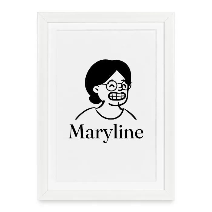 Affiche encadrée personnalisée au prénom Maryline