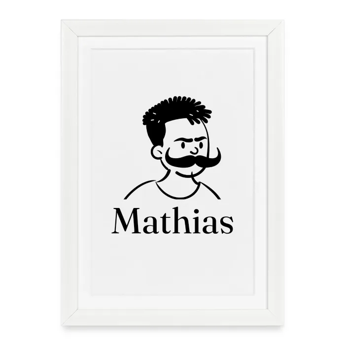 Affiche encadrée personnalisée au prénom Mathias