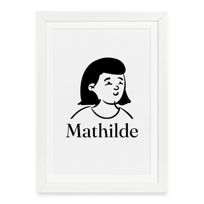 Affiche encadrée personnalisée au prénom Mathilde
