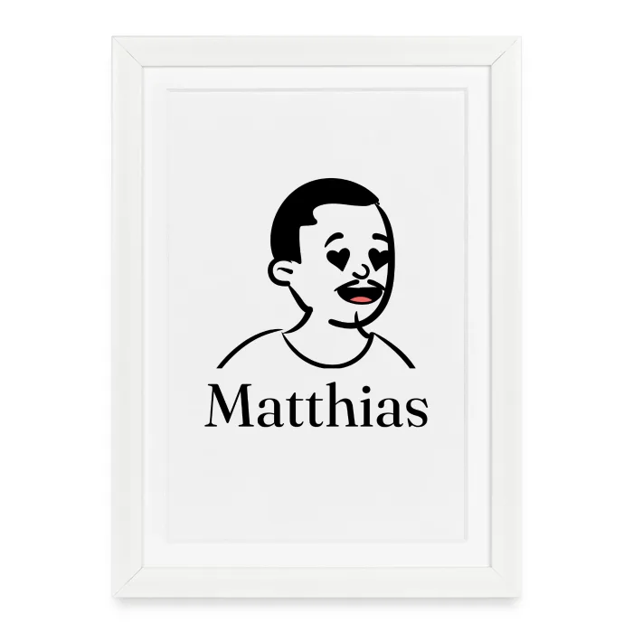 Affiche encadrée personnalisée au prénom Matthias