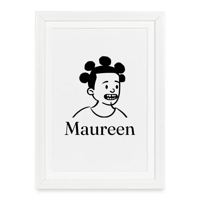 Affiche encadrée personnalisée au prénom Maureen