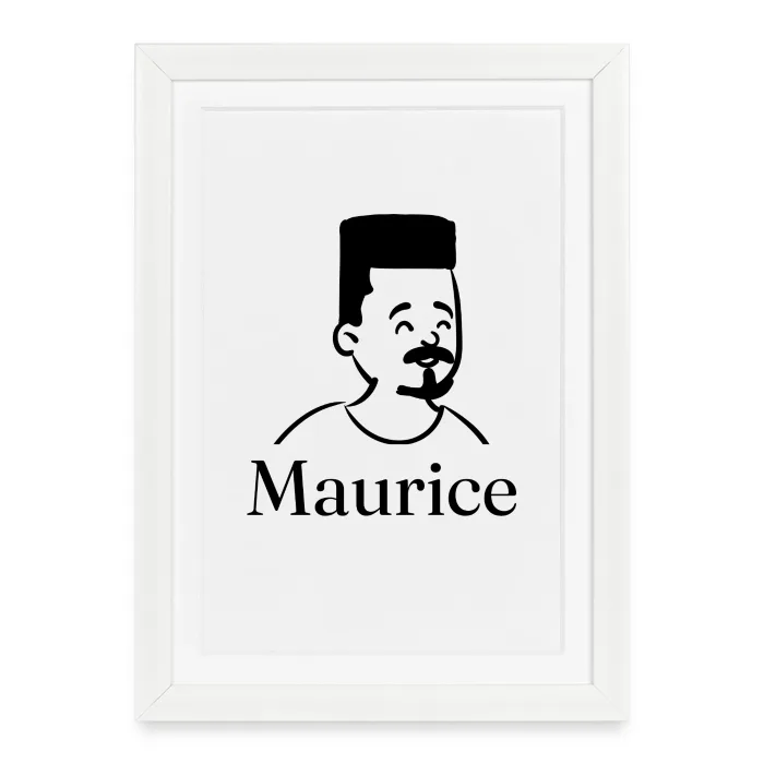 Affiche encadrée personnalisée au prénom Maurice