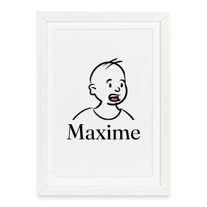 Affiche encadrée personnalisée au prénom Maxime