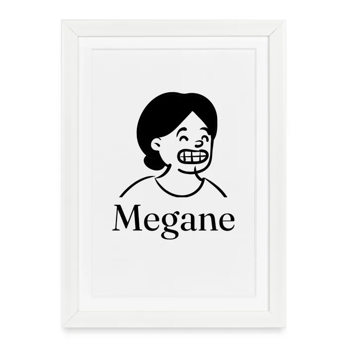 Affiche encadrée personnalisée au prénom Megane