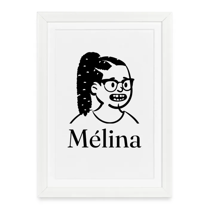 Affiche encadrée personnalisée au prénom Mélina