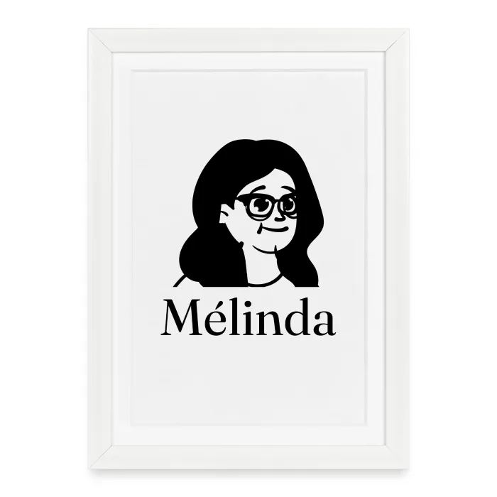 Affiche encadrée personnalisée au prénom Mélinda