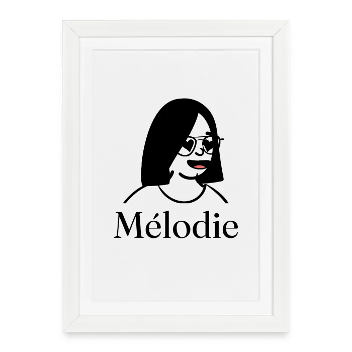 Affiche encadrée personnalisée au prénom Mélodie