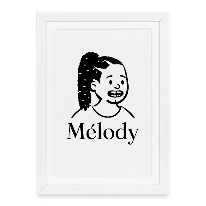 Affiche encadrée personnalisée au prénom Mélody
