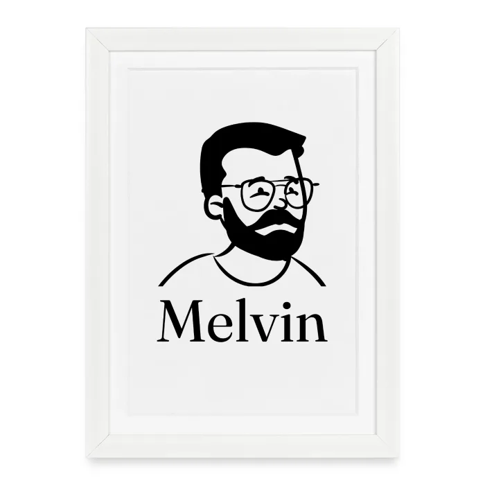 Affiche encadrée personnalisée au prénom Melvin