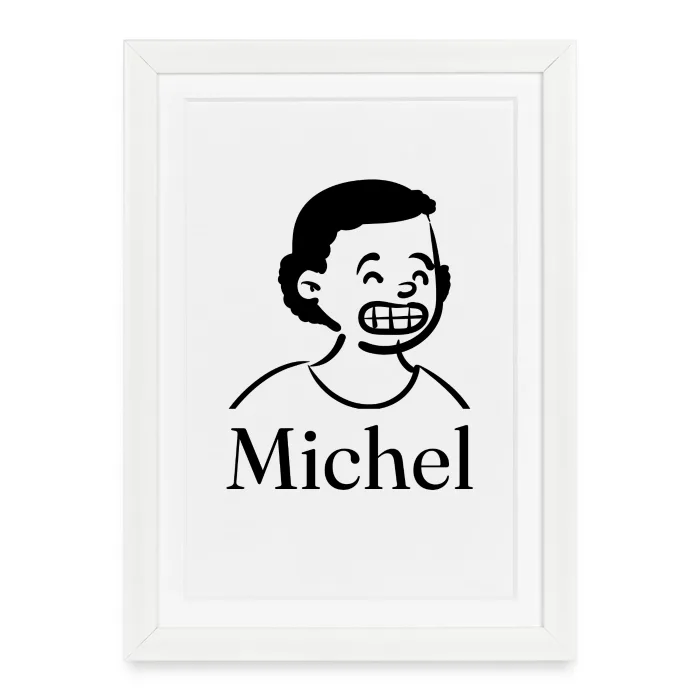Affiche encadrée personnalisée au prénom Michel