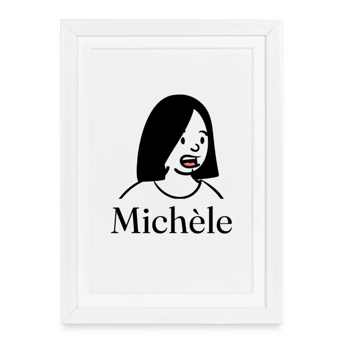 Affiche encadrée personnalisée au prénom Michèle