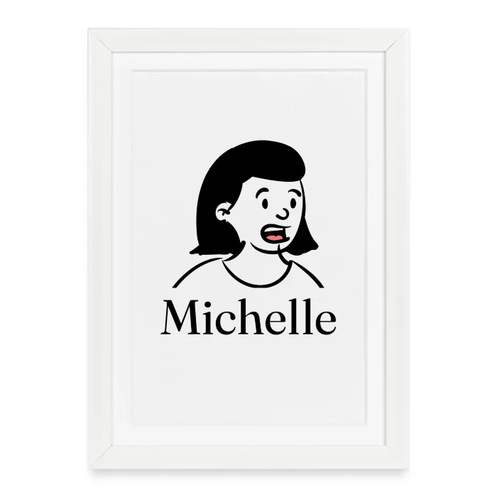 Affiche encadrée personnalisée au prénom Michelle