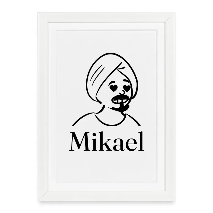 Affiche encadrée personnalisée au prénom Mikael