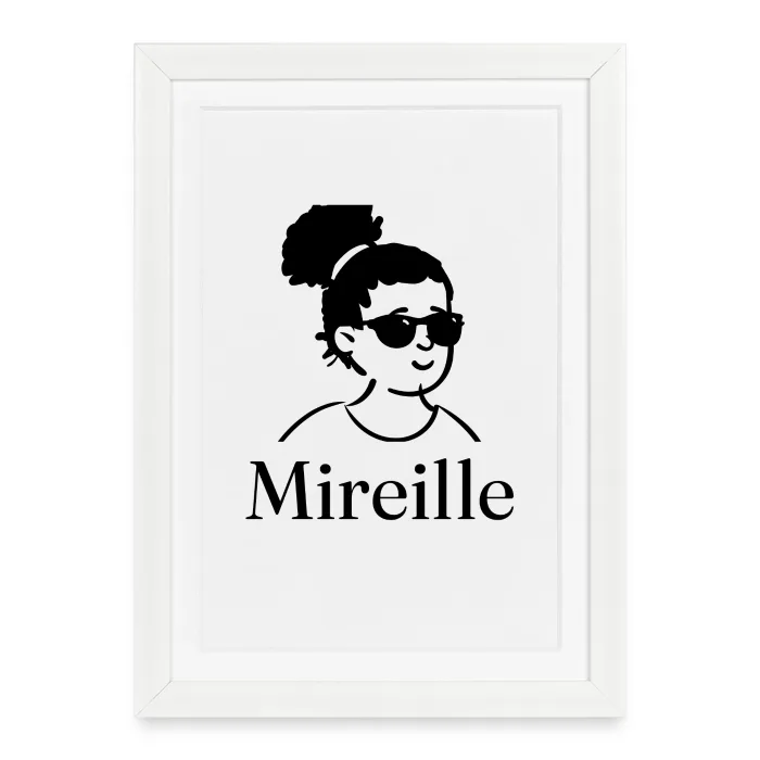 Affiche encadrée personnalisée au prénom Mireille