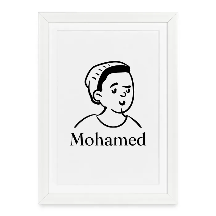 Affiche encadrée personnalisée au prénom Mohamed