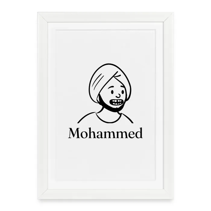 Affiche encadrée personnalisée au prénom Mohammed