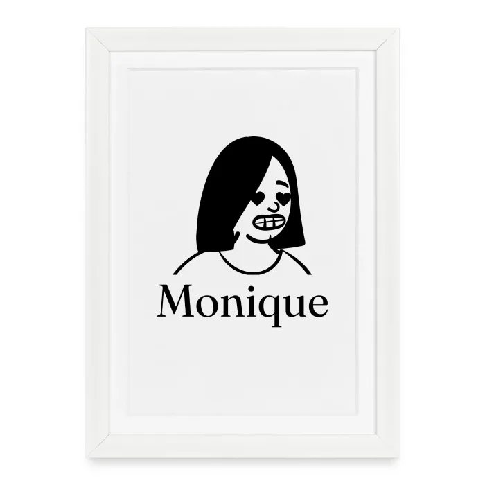 Affiche encadrée personnalisée au prénom Monique